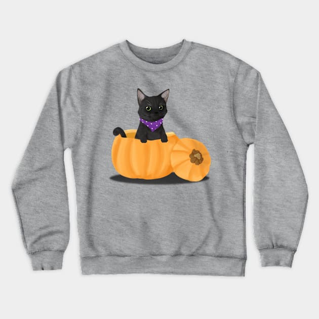 Pumpkin Cat Crewneck Sweatshirt by michelleachan